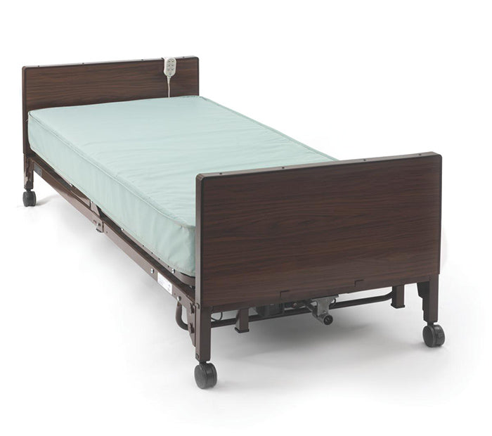 Standard electric hospital bed pictured by Mobility Equipment for Less
