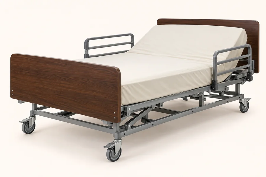 Illustrative wider home hospital bed; not the supplier’s specific model