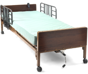 Medical Equipment Solutions hospital bed pictured on the supplier website