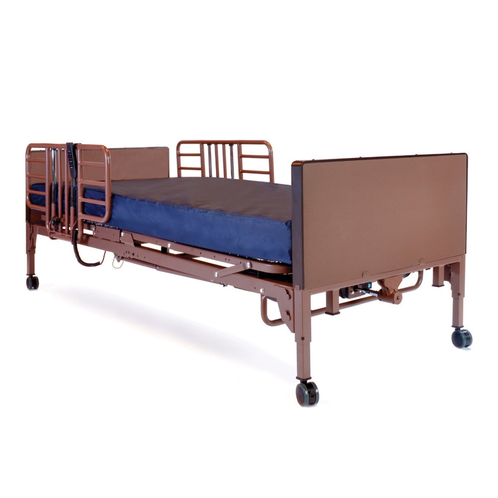 Full-electric hospital bed pictured on Atlantic Healthcare Products’ rental page
