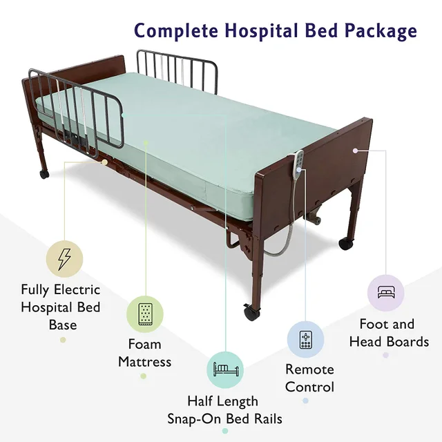 Hospital Bed Rental Co full-electric hospital bed pictured on the supplier’s website