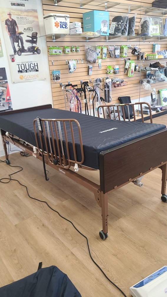 Wellness Medical Equipment and Supplies full-electric hospital bed pictured on the supplier’s website